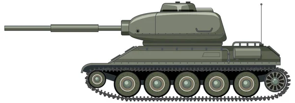 Military Battle Tank White Background Illustration — Stockvector