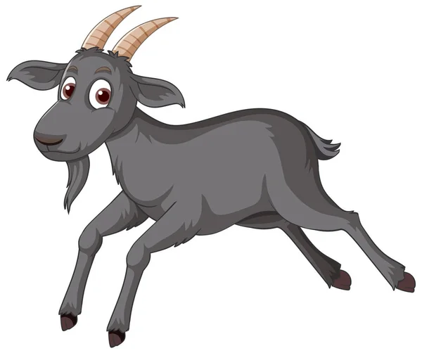 Black Goat Cartoon Character Illustration — Stok Vektör