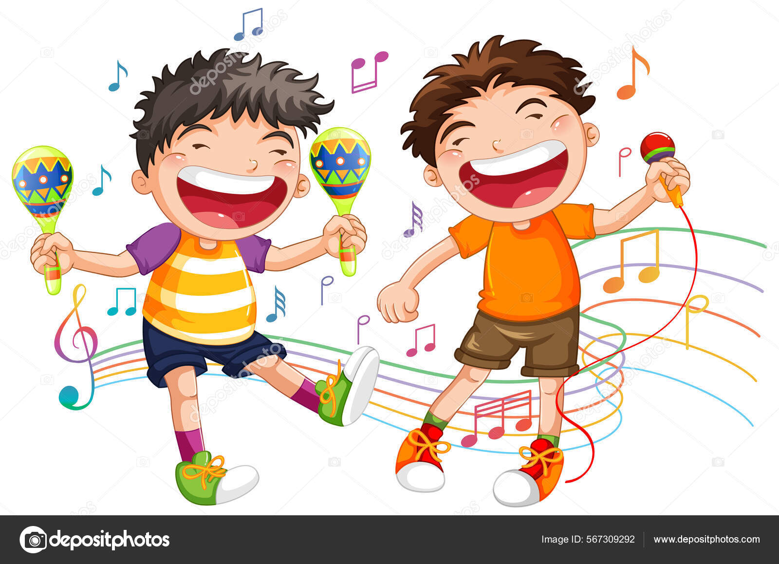 Boy Singing Dancing Illustration Stock Vector Image by ©interactimages ...