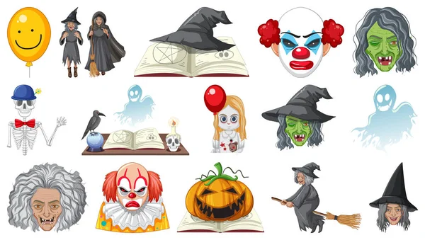 Halloween Set Scary Monsters Illustration — ストックベクタ