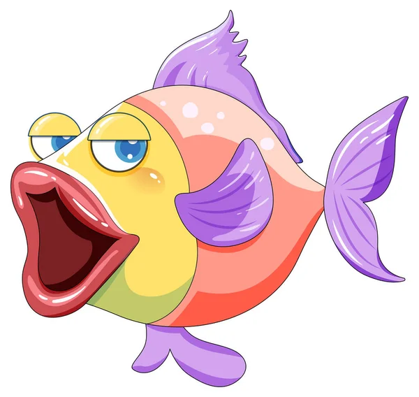 Cartoon Fish Big Lips Illustration — ストックベクタ