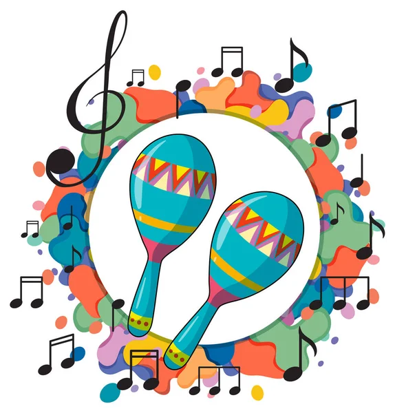 Maracas Instrument White Background Illustration — Stock Vector