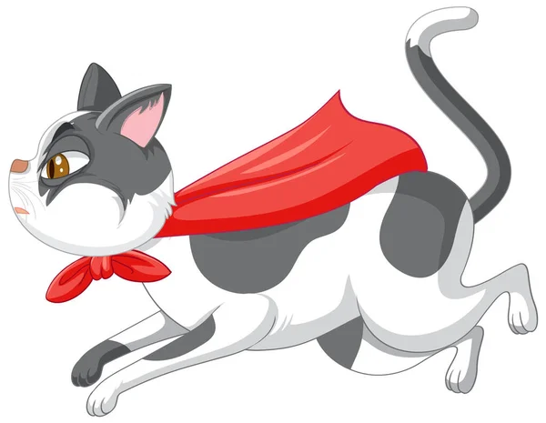 Hero Cat White Background Illustration — Stockvector