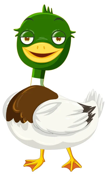 Lindo Mallard Pato Dibujo Animado Personaje Ilustración Vectores de stock libres de derechos