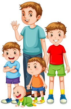 Farklı yaşlarda insanlar grup çizimi