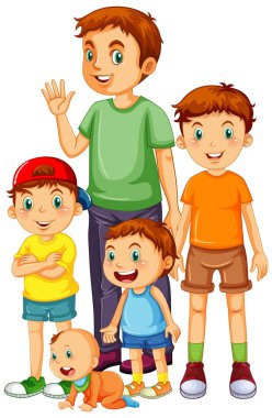 Farklı yaşlarda insanlar grup çizimi