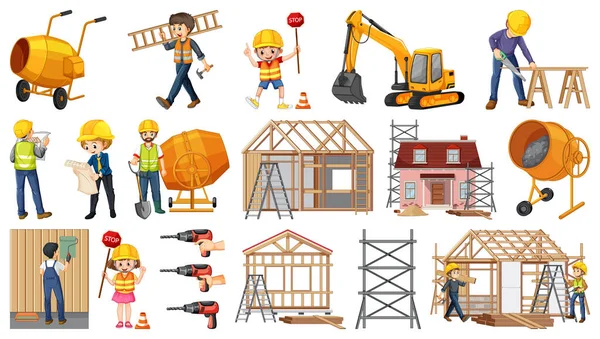 İnşaat alanı nesneleri çizimi