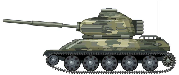 Military Battle Tank White Background Illustration — ストックベクタ