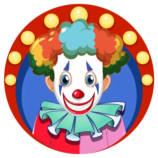 Clown Bande Dessinée Avec Illustration Nez Rouge — Image vectorielle