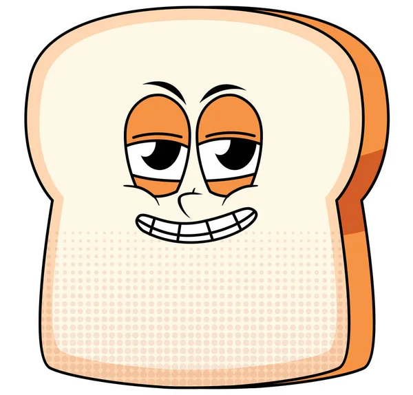 Bread Cartoon Character White Background Illustration — Stock Vector