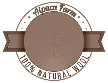 Yün ürünleri illüstrasyonu için Alpaca tarım logo şablonu