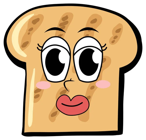Поджаренный Хлеб Счастливой Иллюстрацией Лица — стоковый вектор