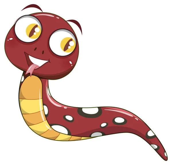 Cute Brown Snake Cartoon Style Illustration — Stock Vector