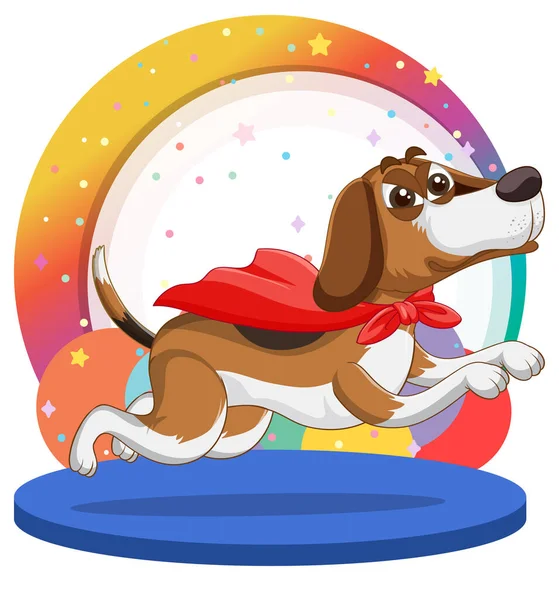 Super Hjälte Beagle Tecknad Karaktär Illustration — Stock vektor