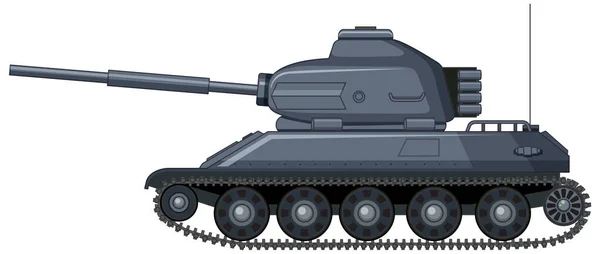 Military Battle Tank White Background Illustration — стоковый вектор