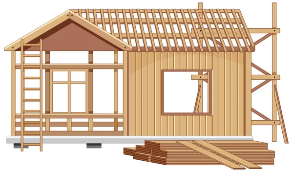 House Construction Site Concept Illustration — Stock Vector