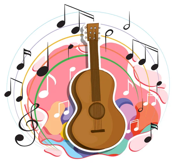 Gitara Muzyką Symbole Melodii Ilustracja — Wektor stockowy