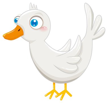 White duck cartoon character illustration