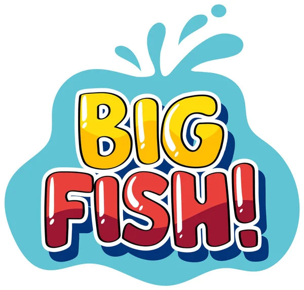 Word Design Big Fish Illustration — Stock Vector