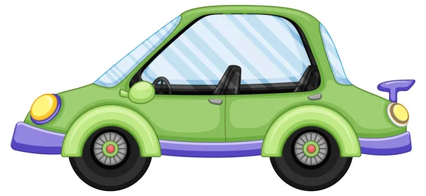 Green Car Cartoon Style Illustration — Image vectorielle