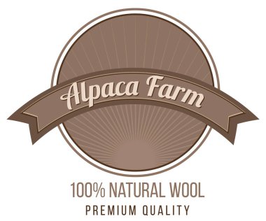 Yün ürünleri illüstrasyonu için Alpaca tarım logo şablonu