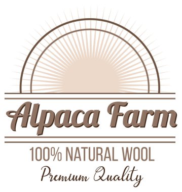 Yün ürünleri illüstrasyonu için Alpaca tarım logo şablonu