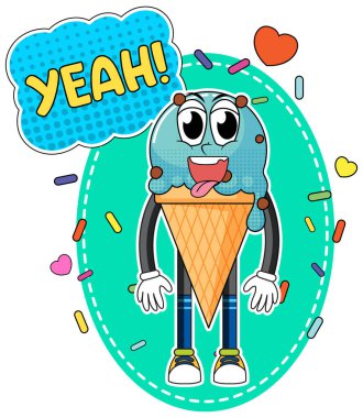 Dondurma sözcük ifadesi komik çizim