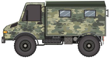 Military vehicle on white background illustration clipart