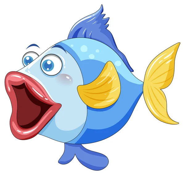 Cartoon Fish Big Lips Illustration — стоковый вектор