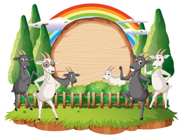 Empty Banner Template Farm Animals Illustration — Vetor de Stock