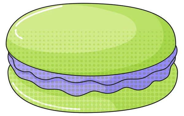 Grüner Macaron Mit Blauer Sahne — Stockvektor