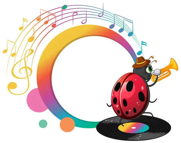 Singer Ladybug Cartoon Character Illustration — Vector de stock