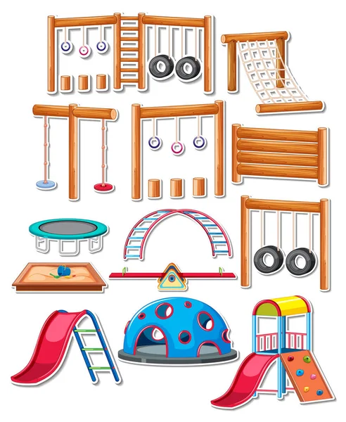 Sticker Pack Playground Objects Illustration — стоковый вектор