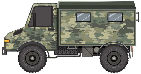 Pojazd Wojskowy Białym Tle Ilustracji — Wektor stockowy