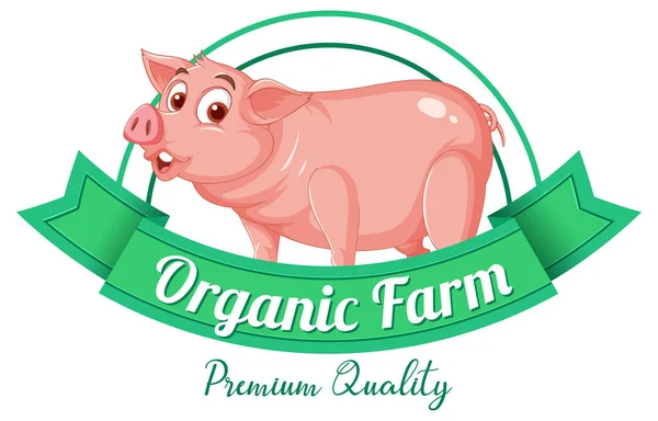 Pig Cartoon Character Logo Pork Products Illustration — Image vectorielle