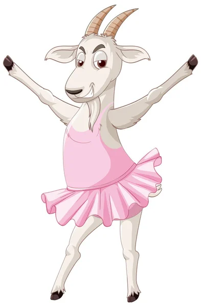 Una Cabra Vestido Una Ilustración Bailarina — Vector de stock