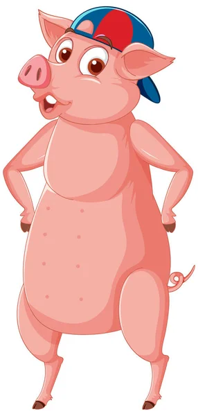 Pig Standing Two Legs Illustration — Stock Vector