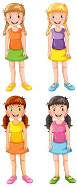 Mutlu yüzü olan tatlı bir kız.