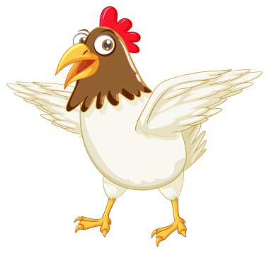 Bir tavuk çizgi film karakteri çizimi