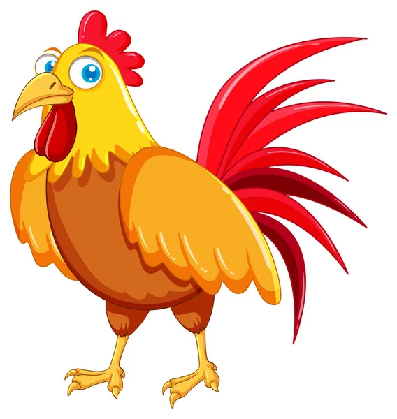 Chicken Cartoon Character Illustration — Vettoriale Stock