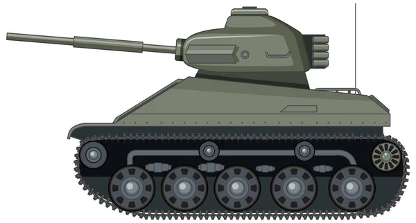 Military Battle Tank White Background Illustration — стоковый вектор