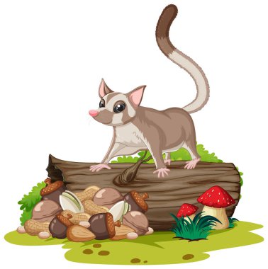 Tahta kütük çiziminde duran planör.