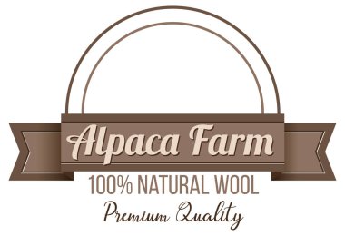 Yün ürünleri illüstrasyonu için Alpaca tarım logo şablonu
