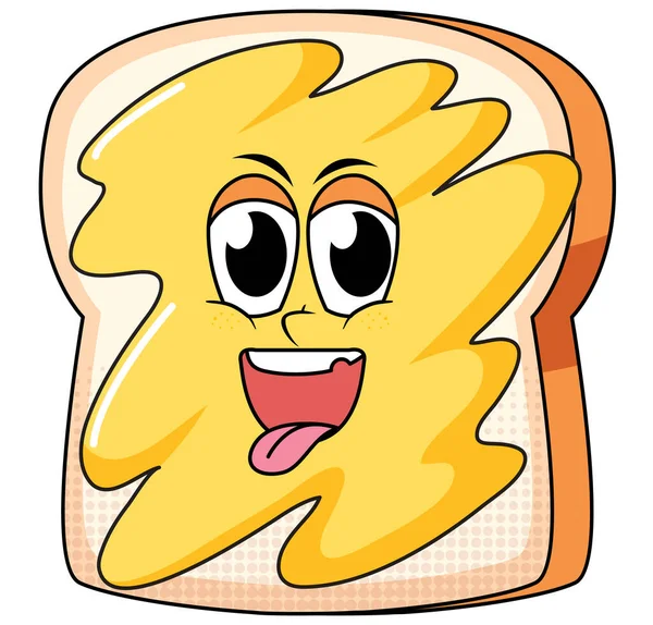 Bread Cartoon Character White Background Illustration — Stock Vector