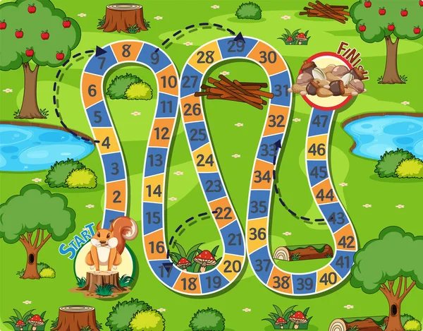 Squirrel Boardgames Template Illustration — ストックベクタ