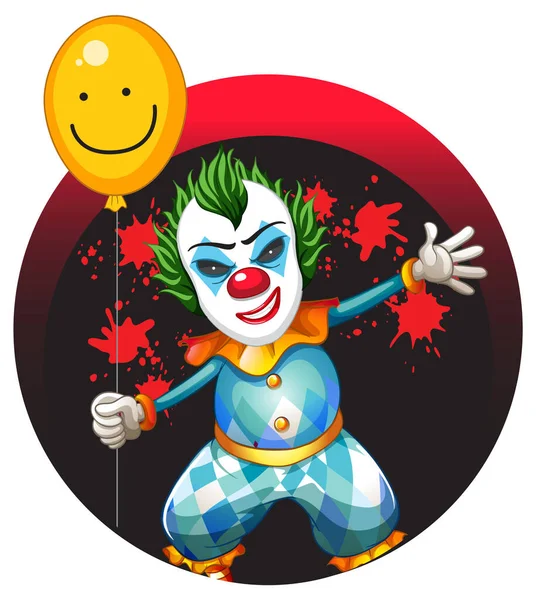 Clown Holding Balloon Cartoon Character Illustration — Vector de stock