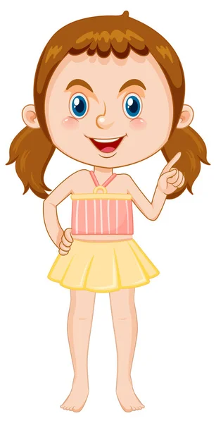 Linda Chica Animadora Personaje Dibujos Animados Sobre Fondo Blanco Ilustración — Vector de stock