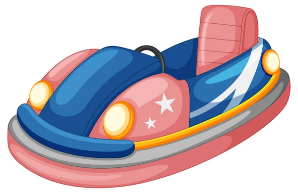 Cartoon Bumper Car White Background Illustration — Archivo Imágenes Vectoriales