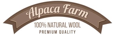 Yün ürünleri illüstrasyonu için Alpaca tarım logo şablonu