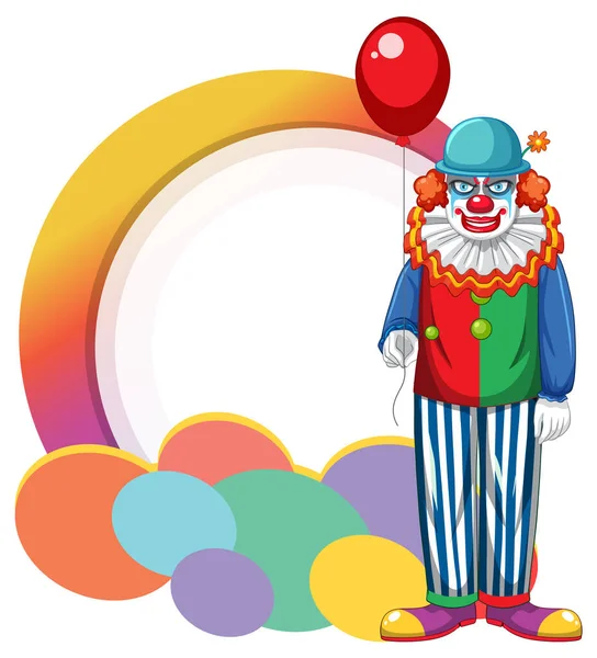 Clown Cartoon Character Empty Banner Illustration — Stock vektor